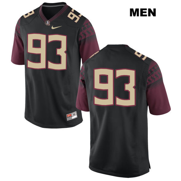 Men's NCAA Nike Florida State Seminoles #93 Justin Smith College No Name Black Stitched Authentic Football Jersey NER3069EU